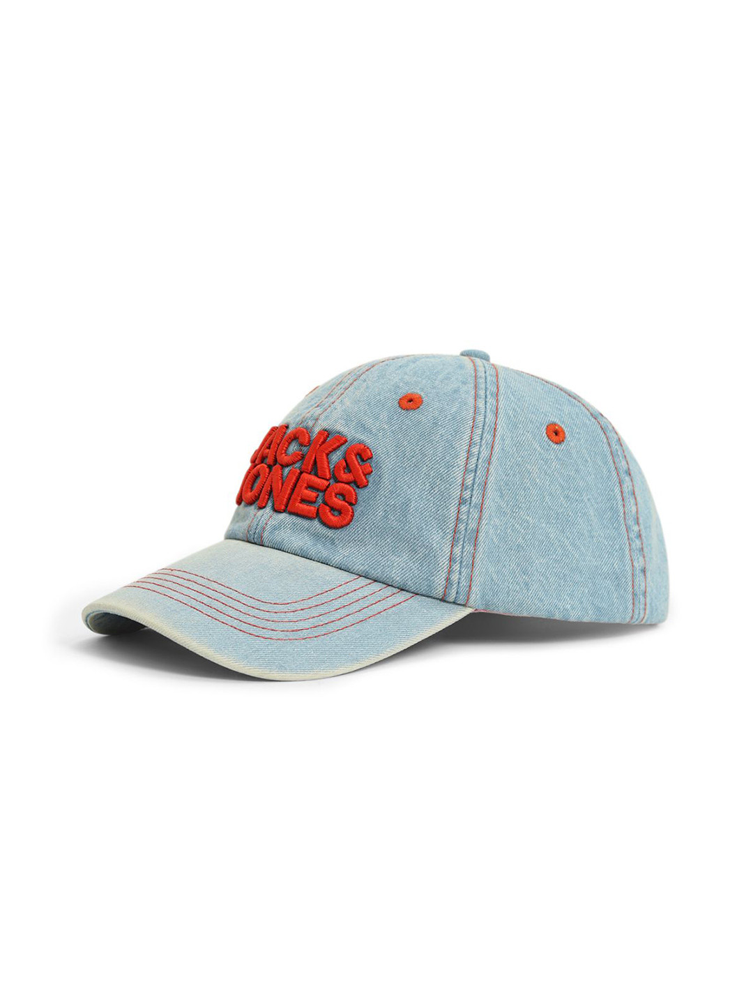 Jack & Jones Men Embroidered Faded Denim Baseball Cap