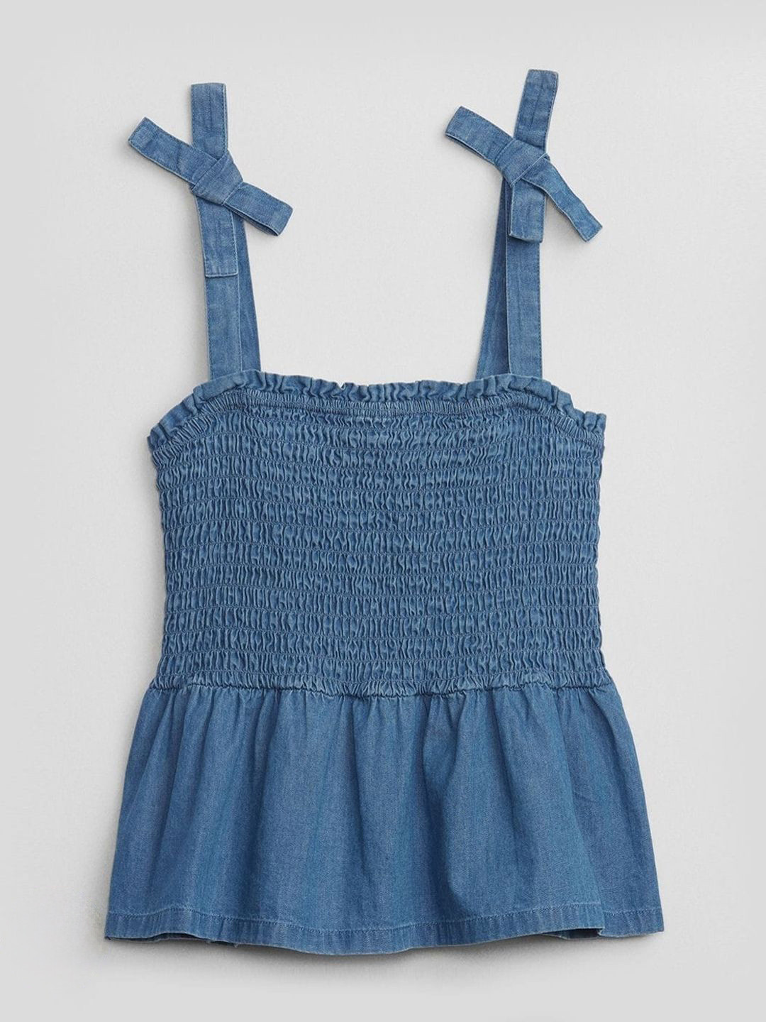 GAP Girls Pure Cotton Square Neck Peplum Tops