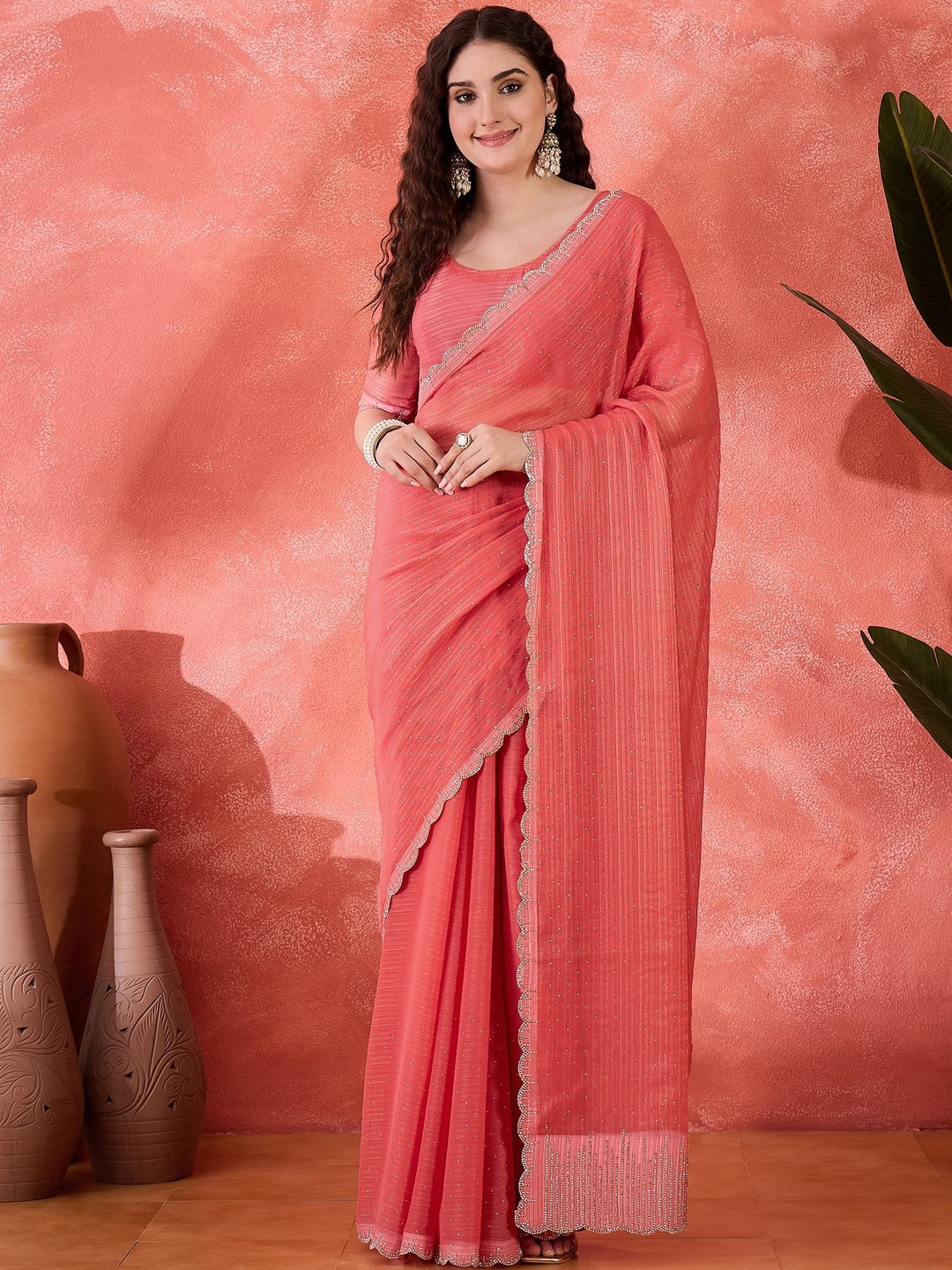 Desi Fusion Beads and Stones Saree