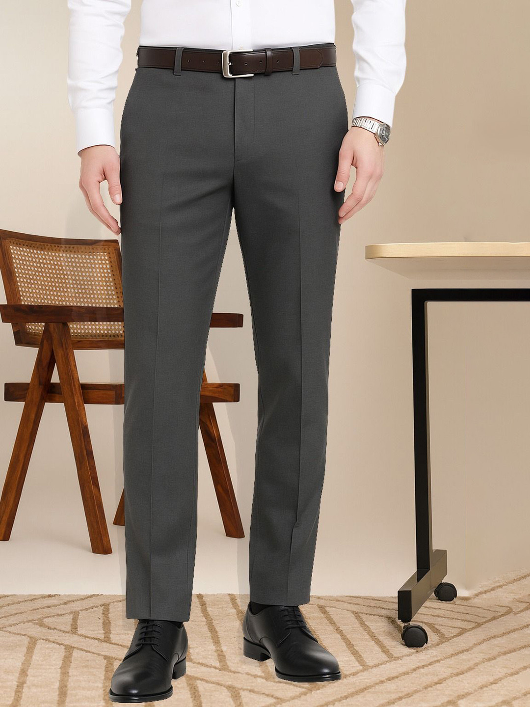 Integration Smart Fit Stretchable Flex Waist Office Wear Trousers