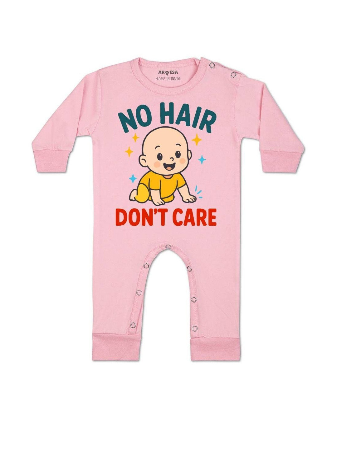 Arvesa Kids Mundan Printed Round Neck Long Sleeve Rompers