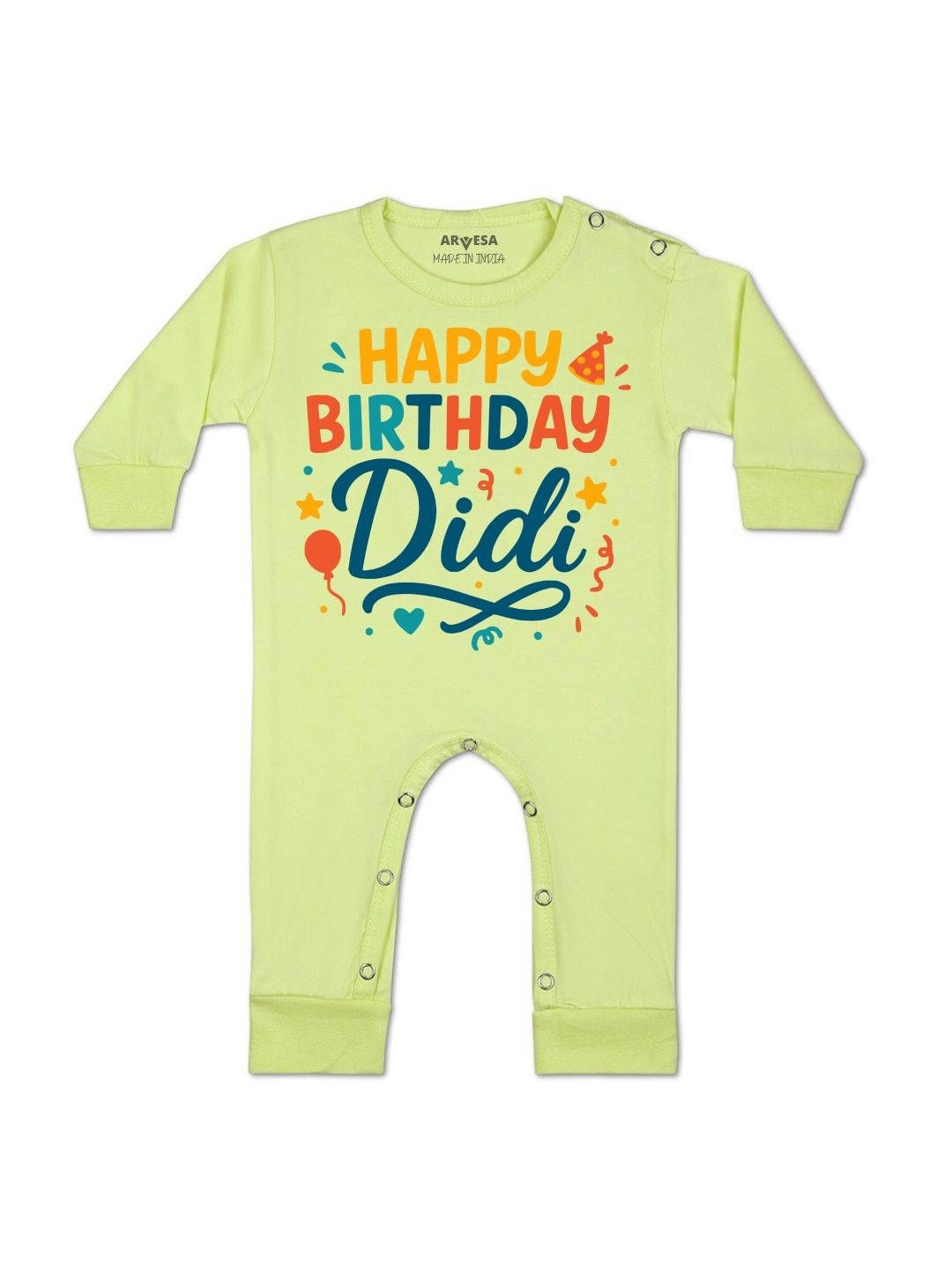 Happy Birthday Didi Printed Baby Rompers