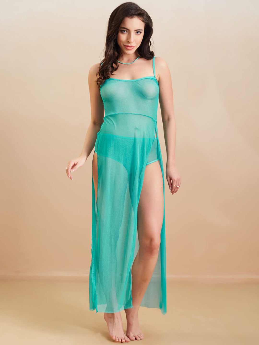 G Heist Women Sheer Long Nightwear Baby Doll for Women