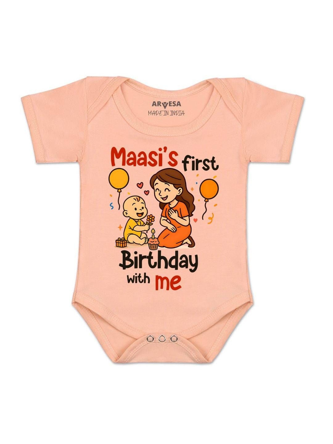 Arvesa Infants Family Birthday Printed Round Neck Romper
