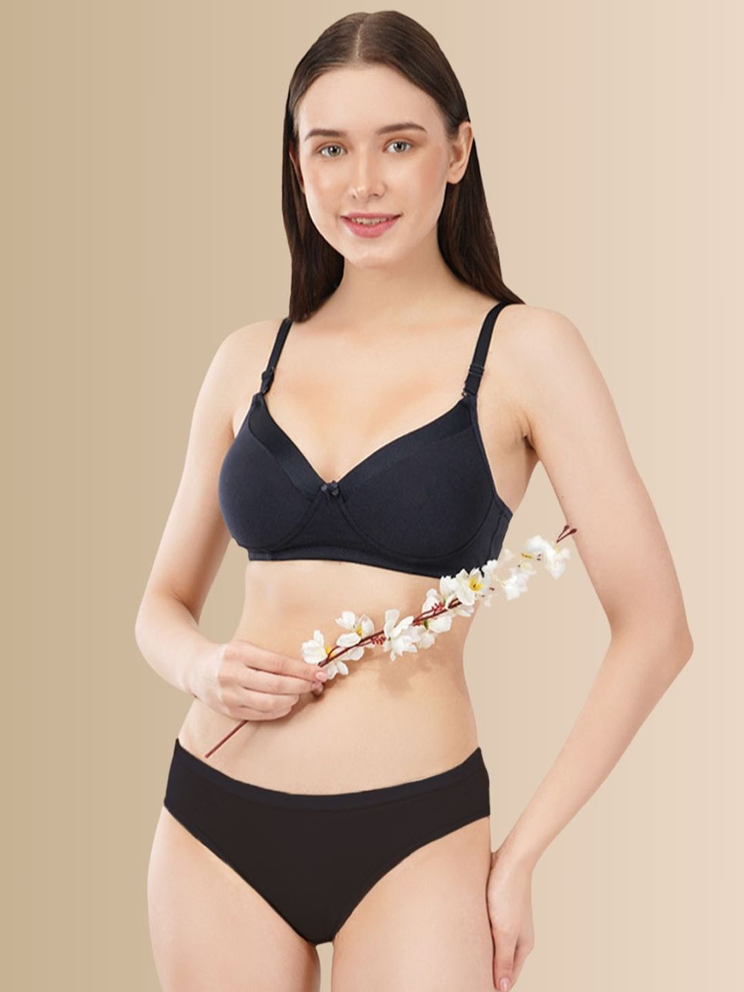 happybra Non-Wired & Lightly Padded Cotton Lingerie Set