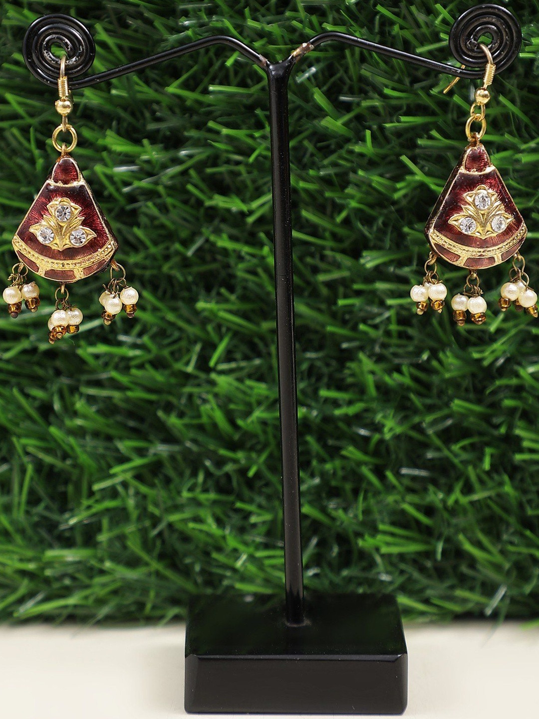 Exotic India Geometric Drop Earrings