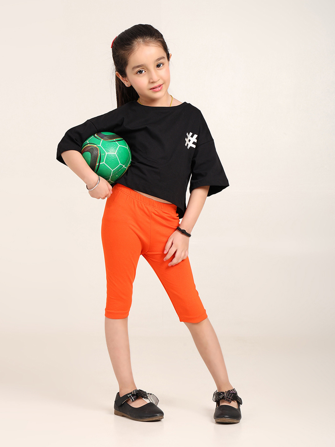 Robinbosky Girls Mid-Rise Three-Fourth Length Leggings