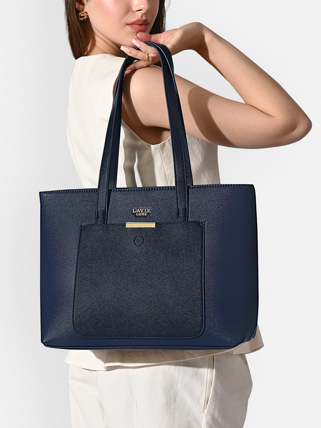 LAVIE LUXE Oversized Shopper Tote Bag with Applique