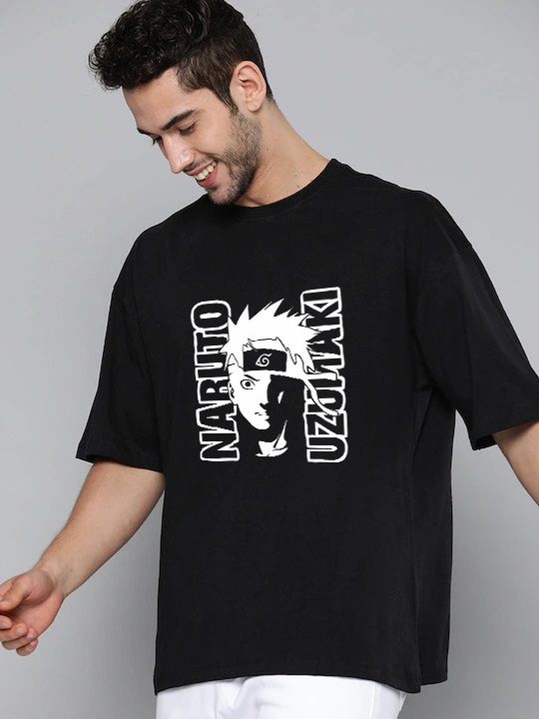 Organic Chics Naruto Printed Pure Cotton Oversized Anti Odour T-shirt