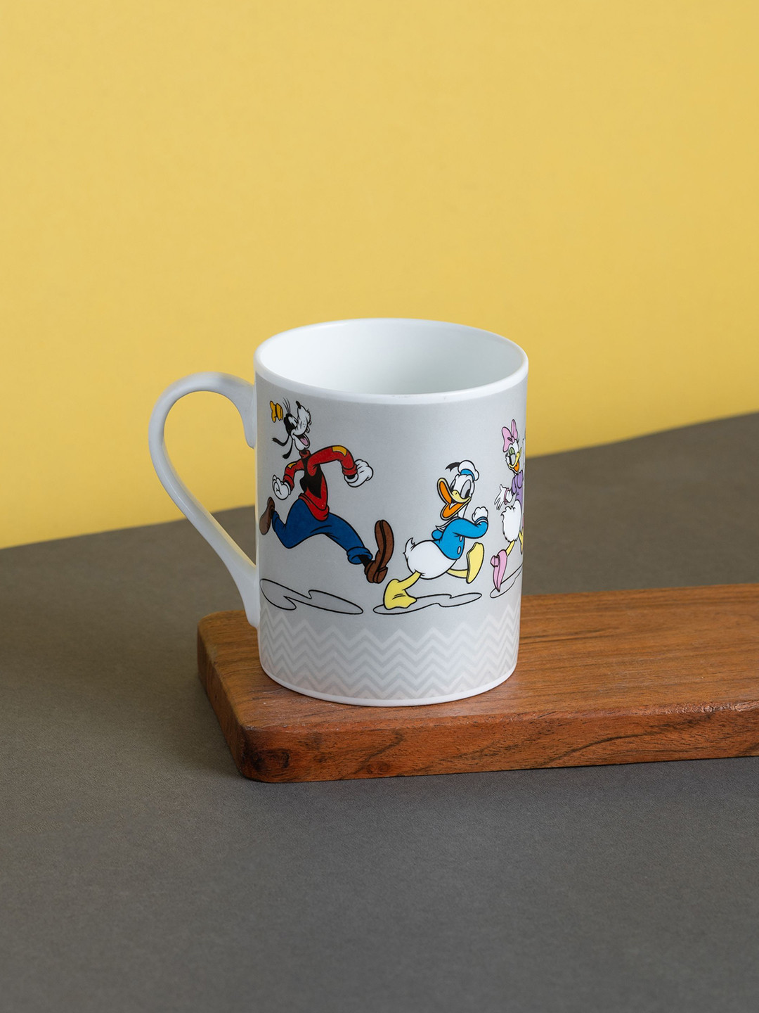 CLAY CRAFT Official Disney Mug: Donald Duck & Friends Running Ceramic Coffee Mug - 360ml