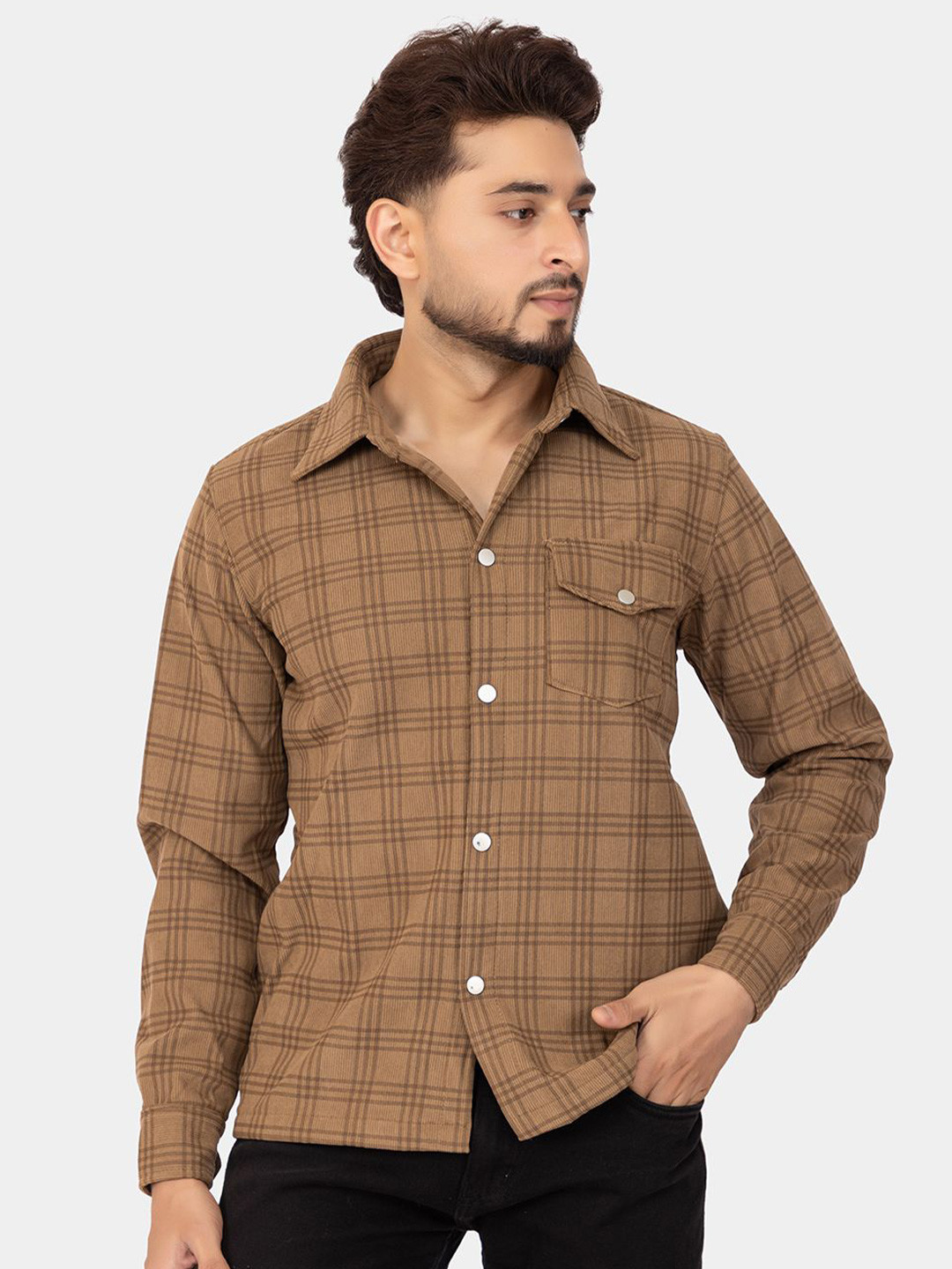 AVANGARD Regular Fit Smart Checked Casual Shirt