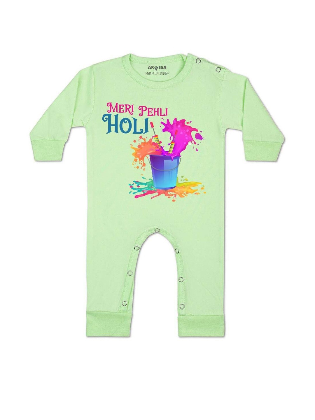 Meri Pehli Holi Printed Baby Rompers
