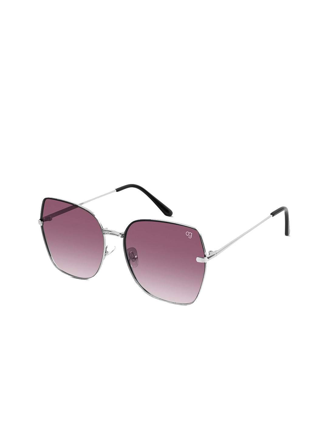 Woggles Unisex Purple Lens & Silver-Toned Oversized Sunglasses with