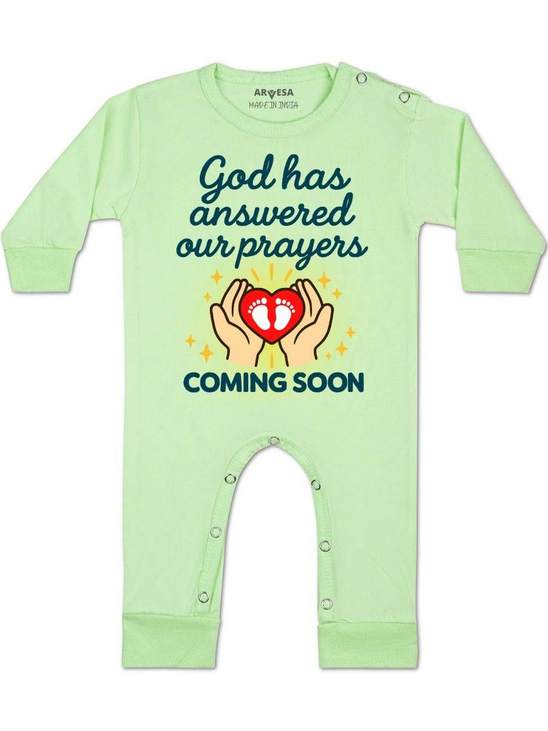 Arvesa Kids Cotton Coming Soon Printed Baby Rompers