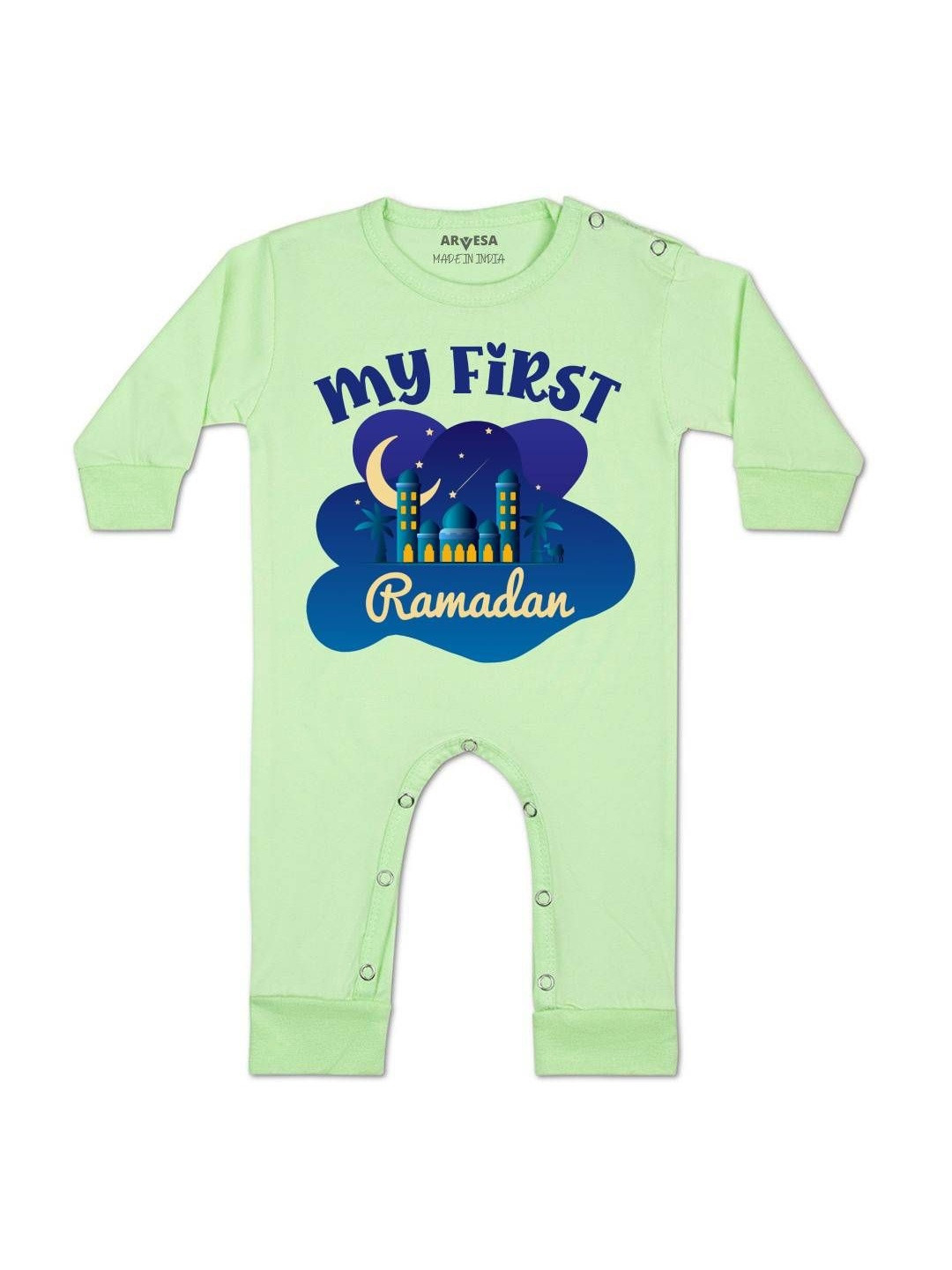 My First Ramadan Printed Baby Rompers