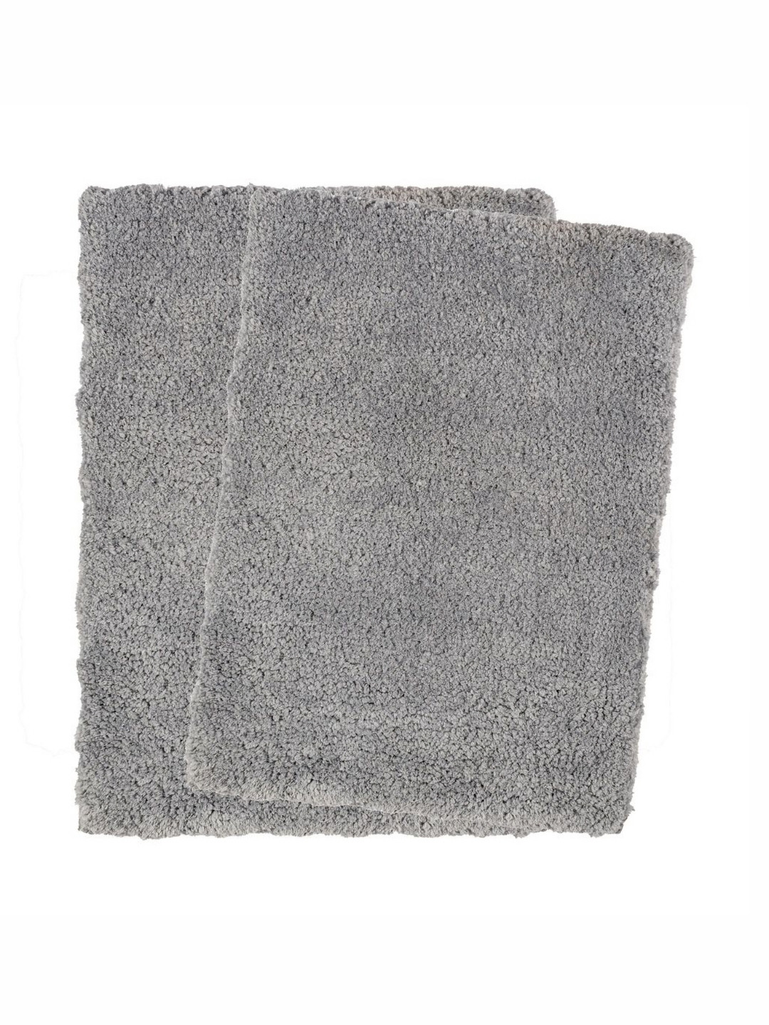 Saral Home Tris Grey 2 Pieces Soft Thick Microfiber Anti-Skid Bath Mats