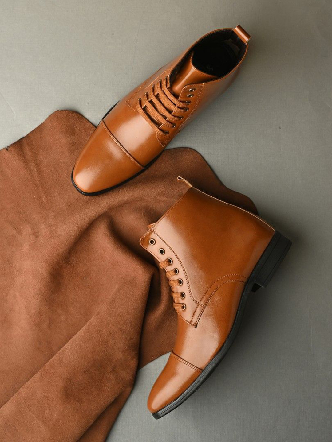 SERVER Men Leather Soild Regular Boot