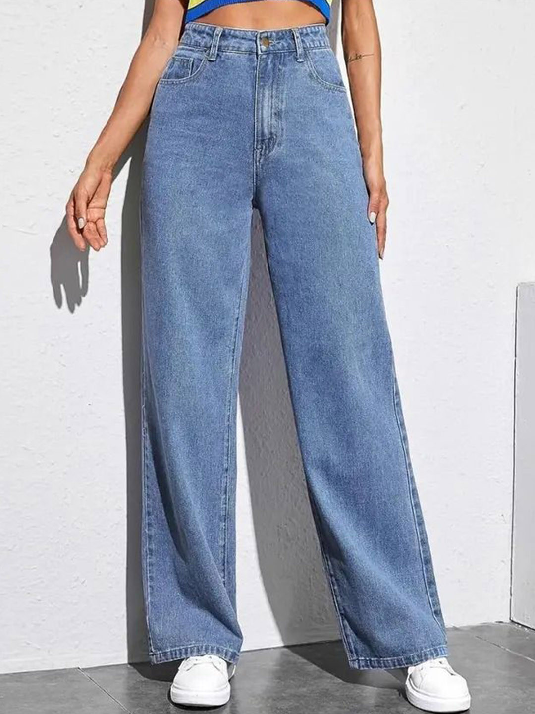 VK FASHION Women Jean Boyfriend Fit High-Rise Clean Look Stretchable Jeans