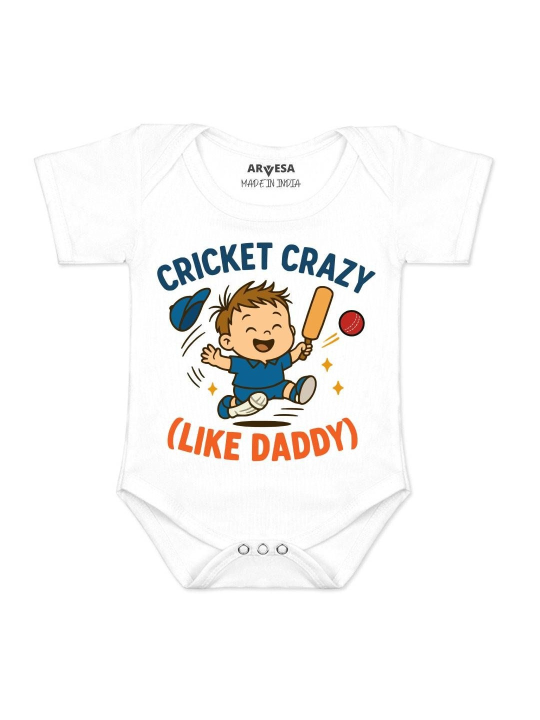 Cricket Crazy Like Daddy Printed Romper