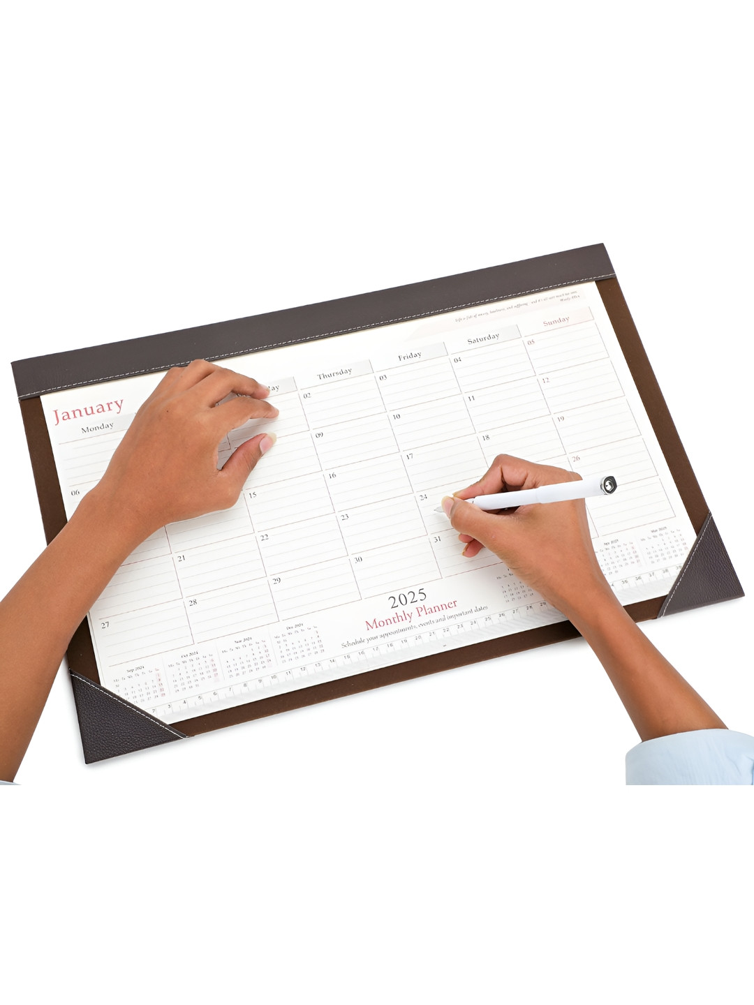 AZYEEA Brown & White Printed Planner Stationery