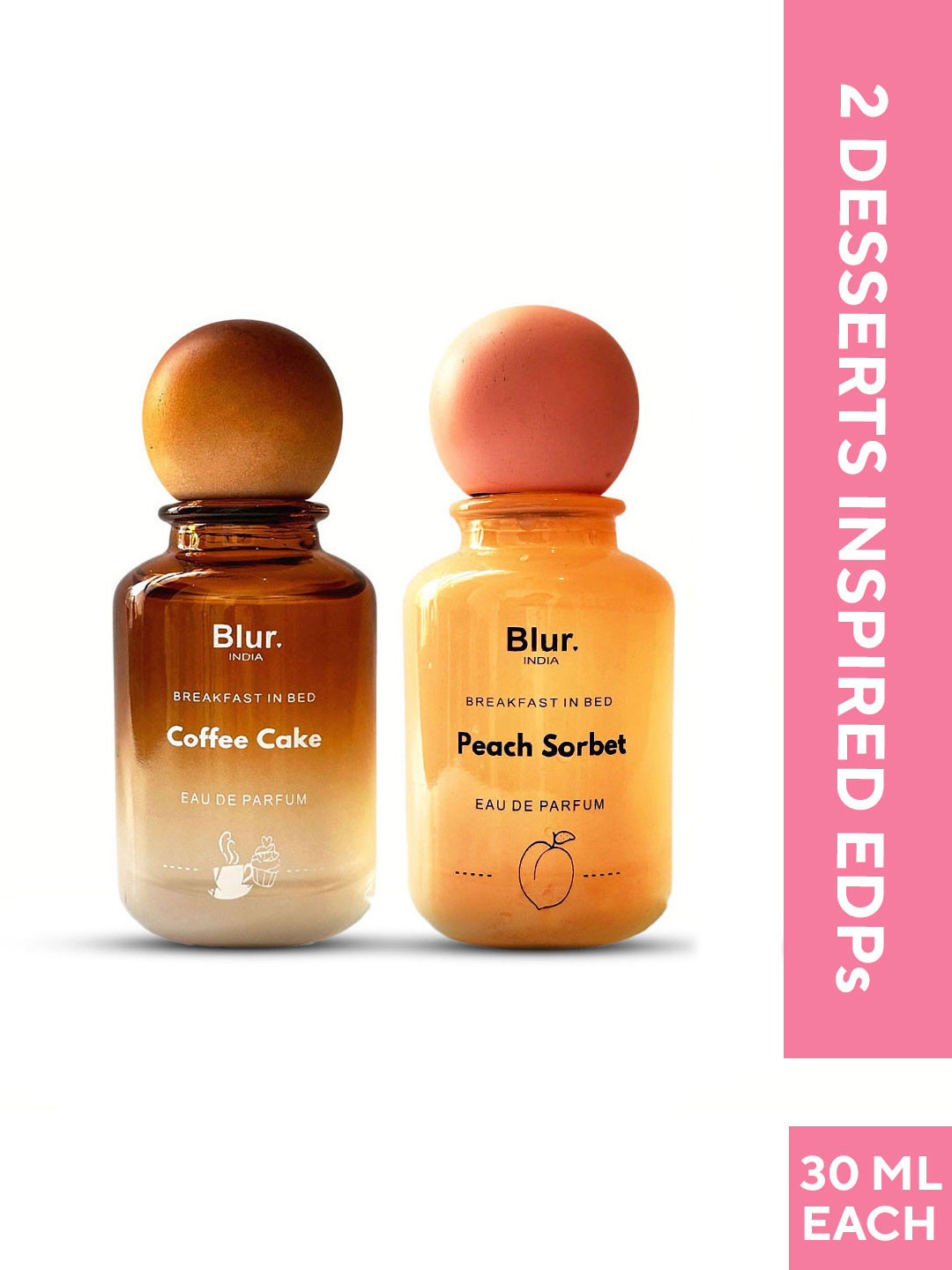 BLUR INDIA Women Set Of 2 Coffee Cake & Peach Sorbet Eau De Parfum - 30 ml Each