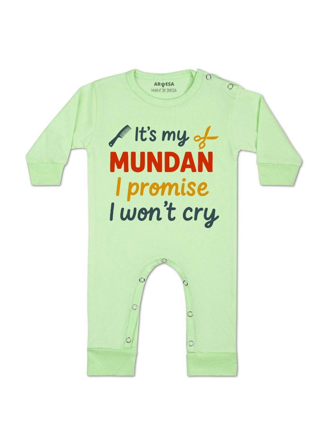 I Promise I wont Cry Printed Baby Rompers
