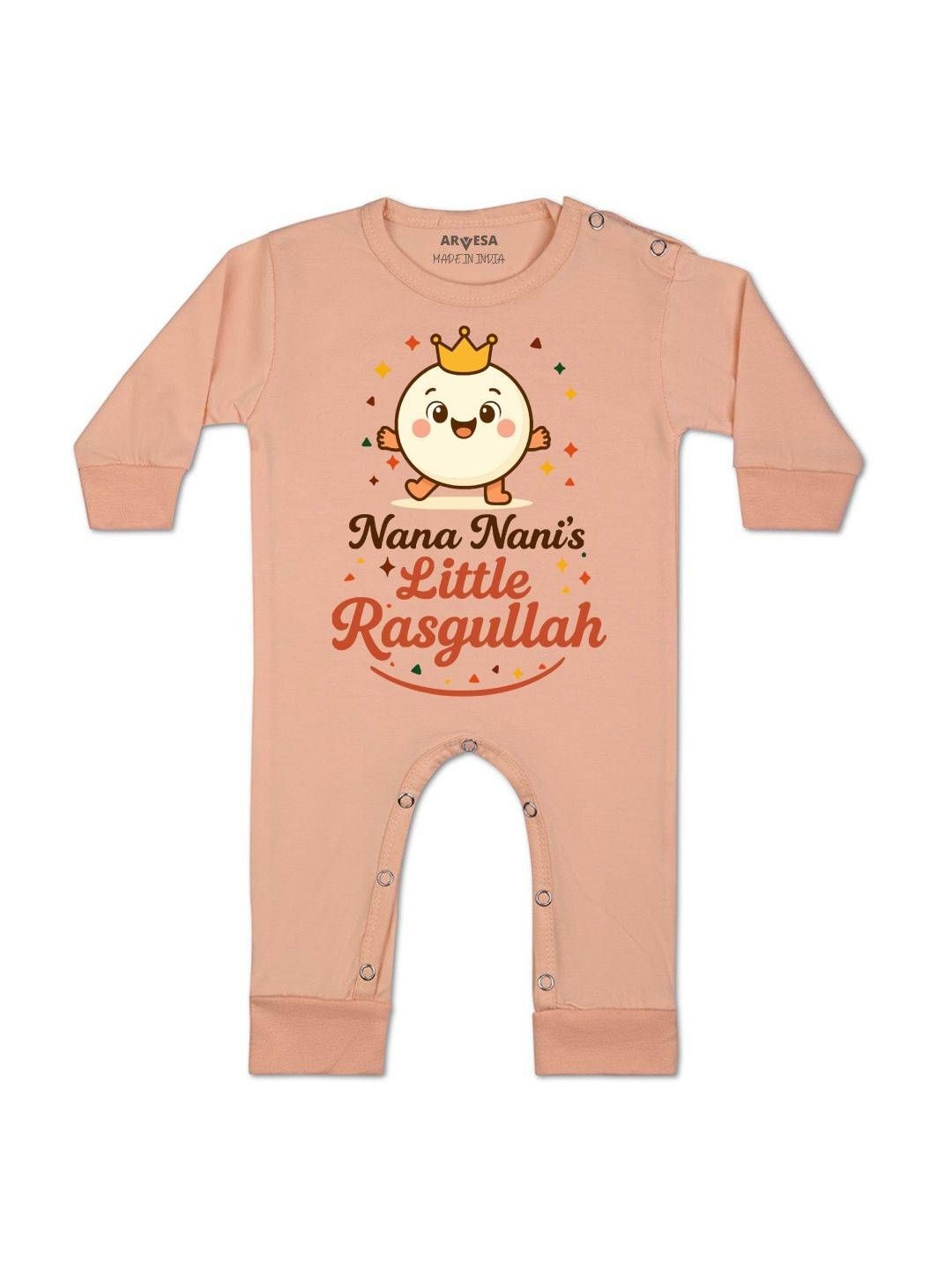 Nana Nani Little Rasgullah Printed Baby Rompers