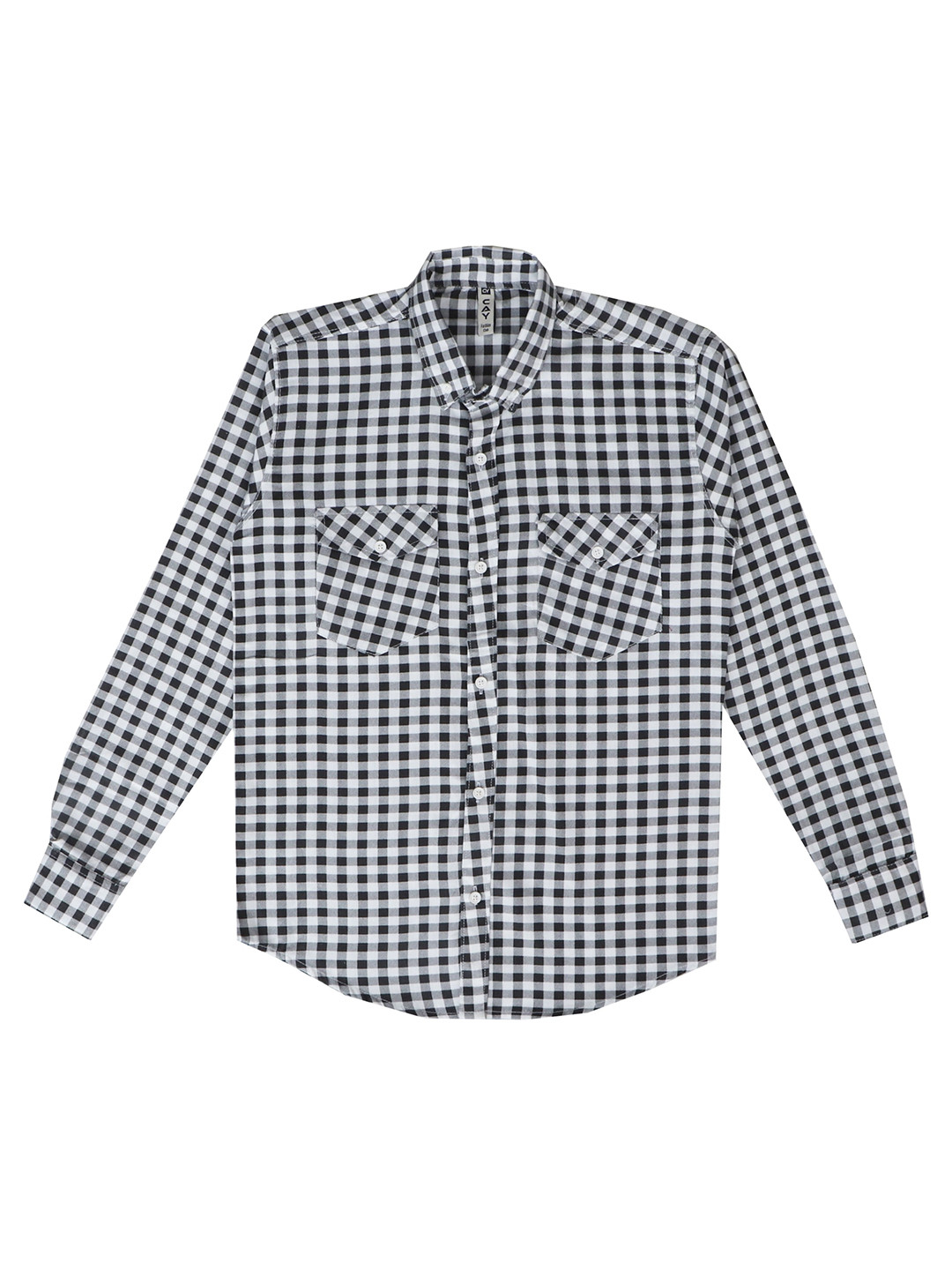 CAY Boys Checked Button Down Collar Standard Regular Fit Cotton Chest Pocket Casual Shirt