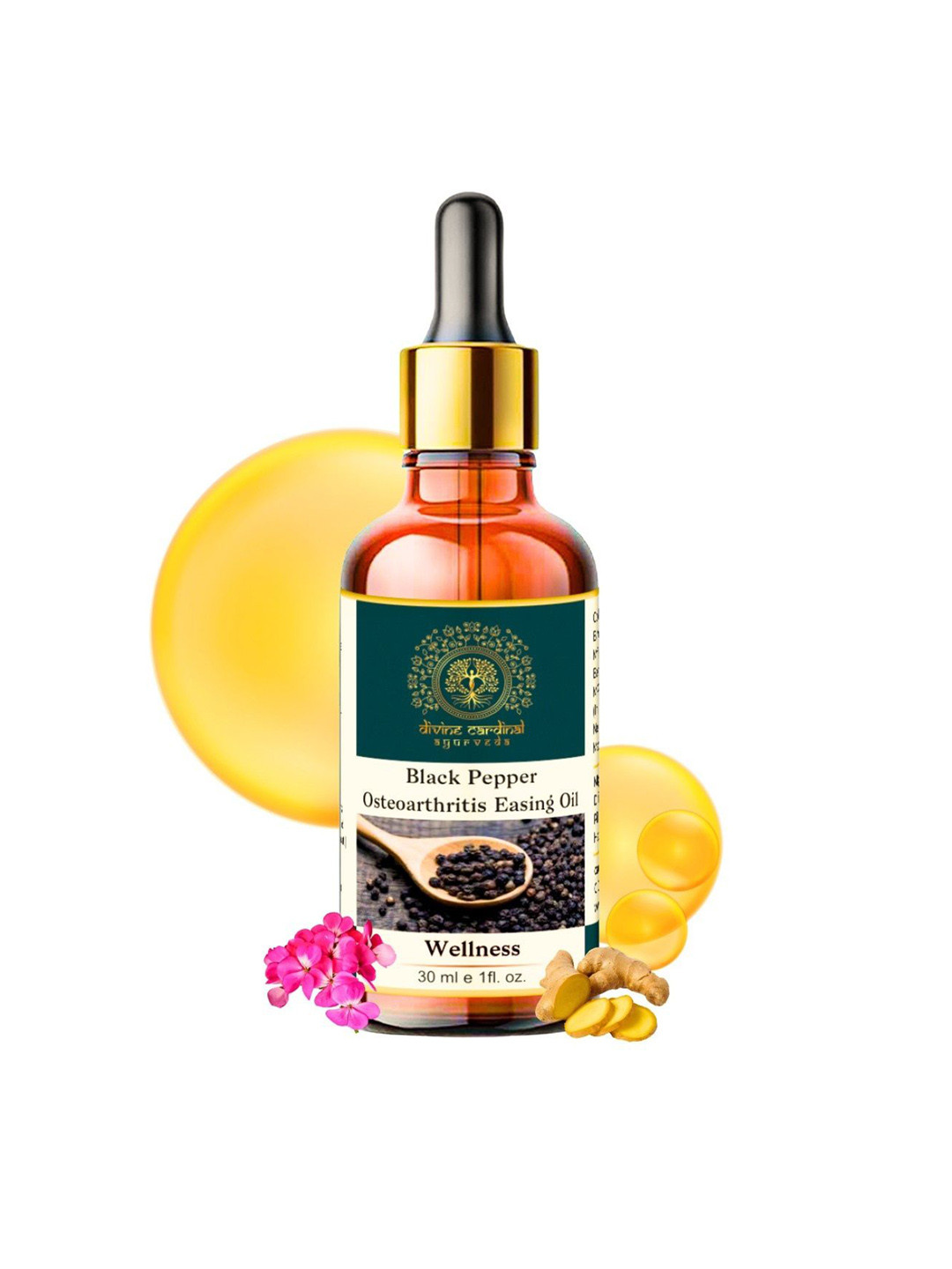Divine cardinal Black Pepper Osteoarthritis Easing Oil - 30 ml