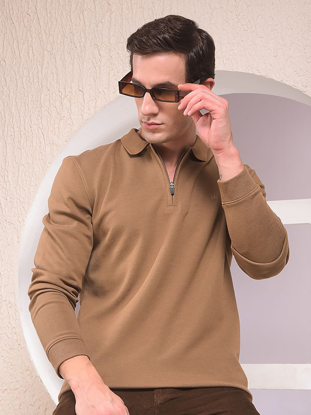 Crimsoune Club Men Solid Full Sleeve Sweatshirt