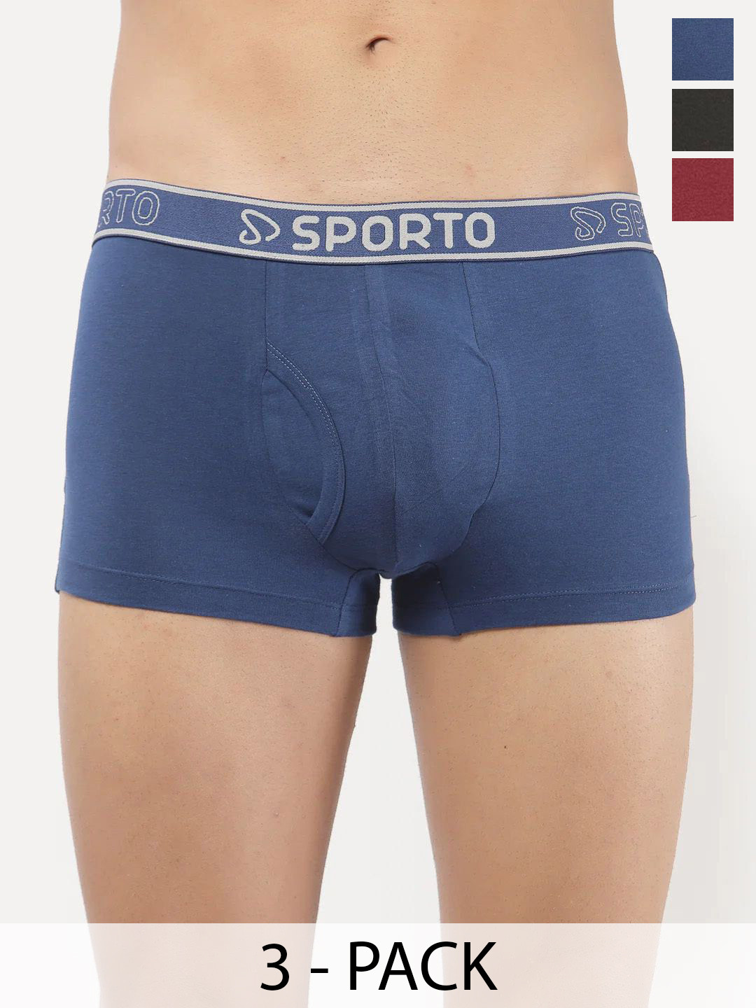 Sporto by Macho Pack Of 3 Mid Rise Short Trunks