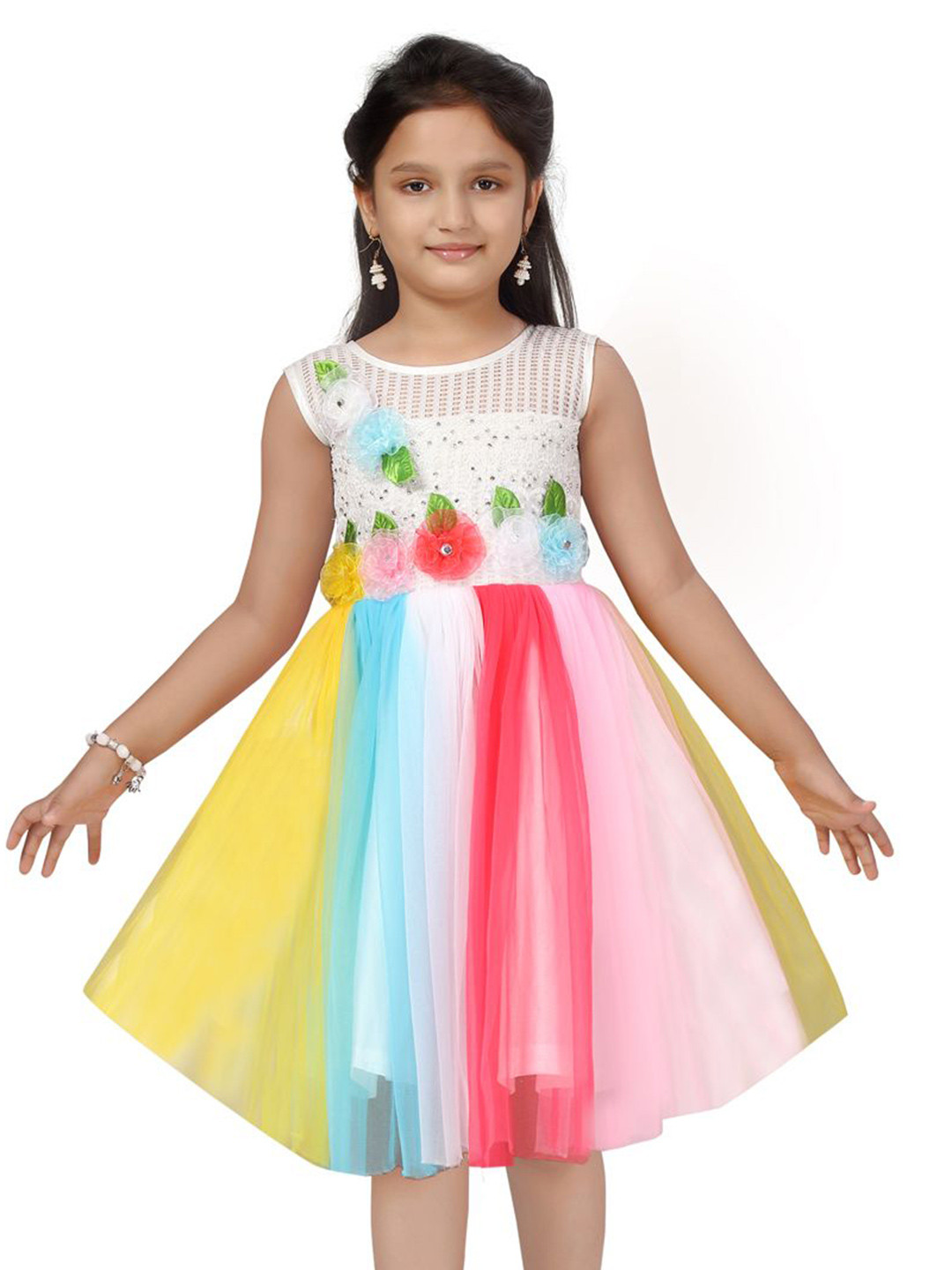 BAESD Girls Fit & Flare Applique Above Knee Dress