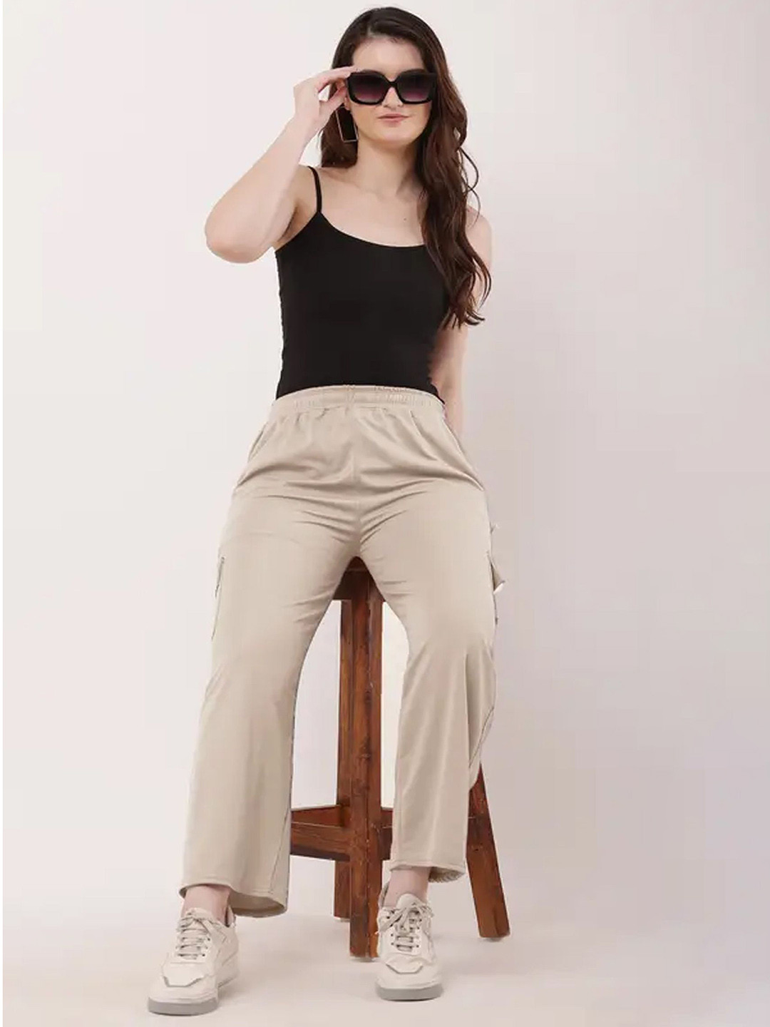 kintu parantu Women Regular Fit Cargos Trousers