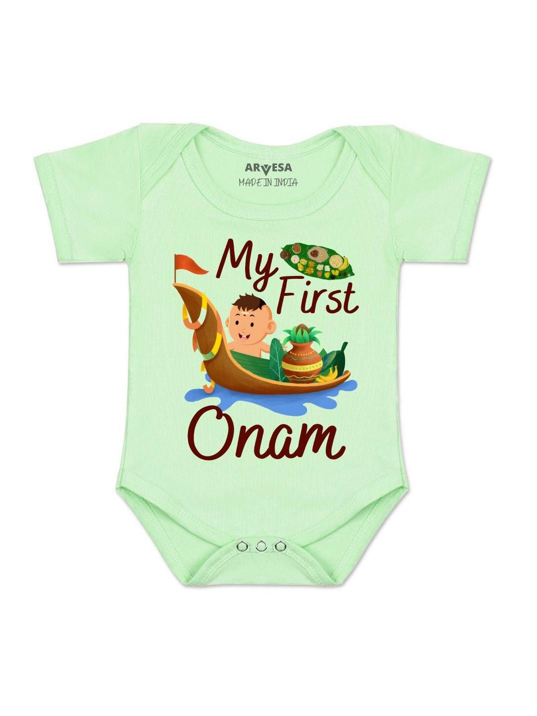 Arvesa My First Onam Kids Printed Romper
