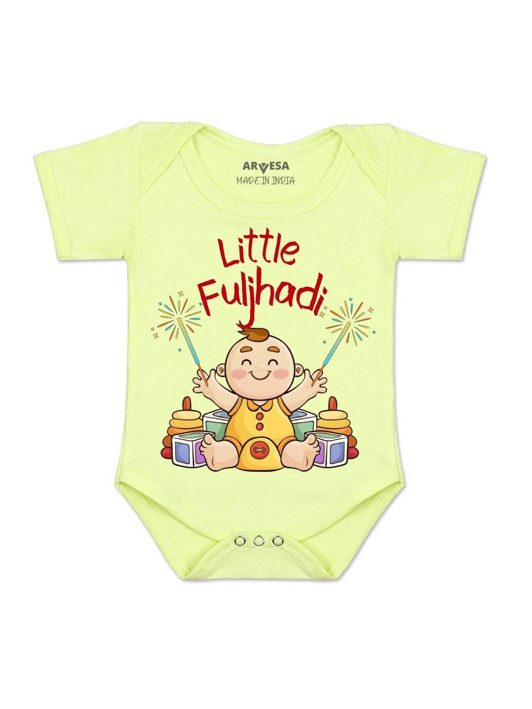 Arvesa Infant Kids Little Fuljhadi Printed Cotton Rompers