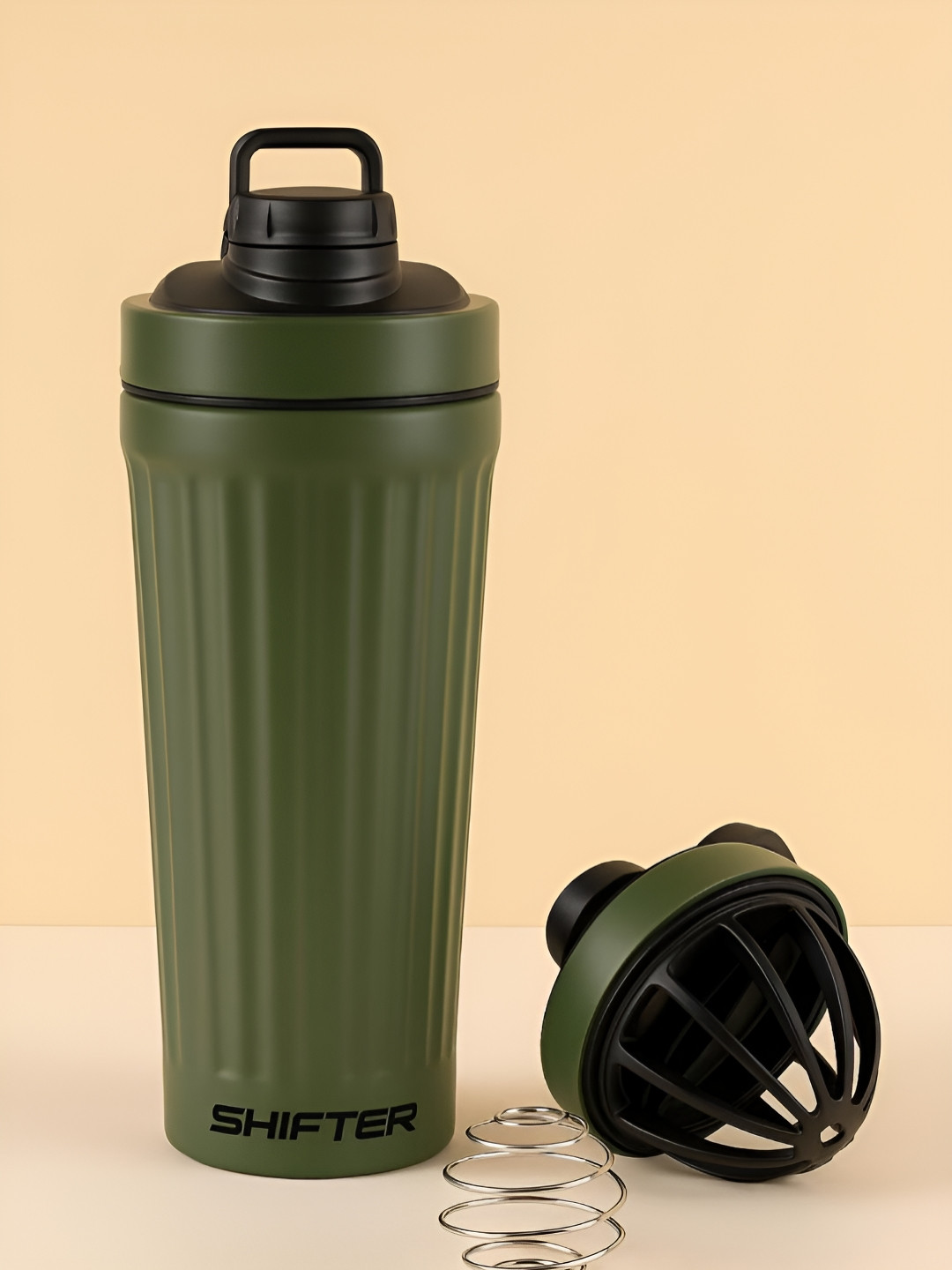 ARROWMAX Green & Black Stainless Steel Shaker Water Bottle 750 ml