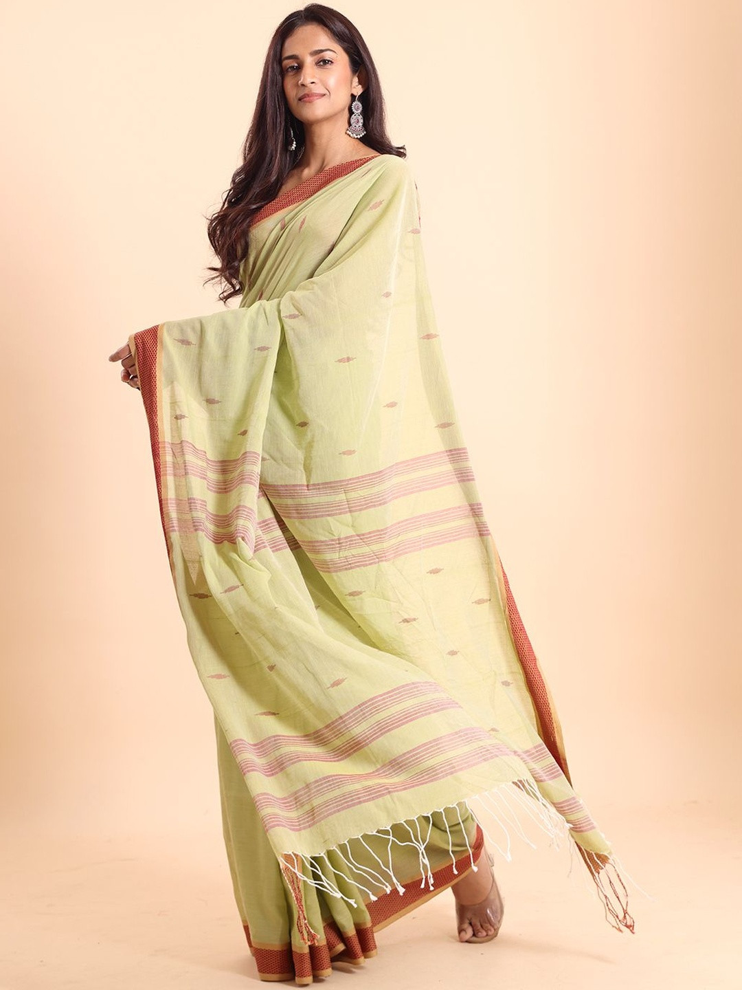 BLOUSON Ethnic Motif Woven Design Buti Santipuri Jamdani Saree