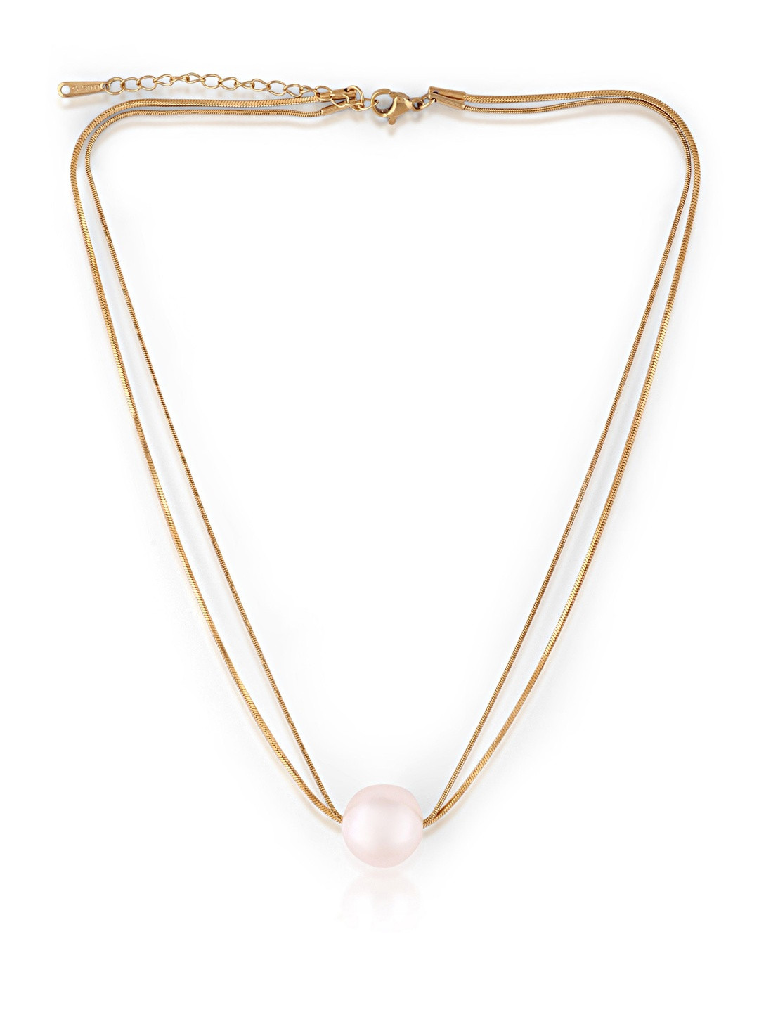 CROWN NINE Women Gold Plated Stainless Steel Double Layer Chain