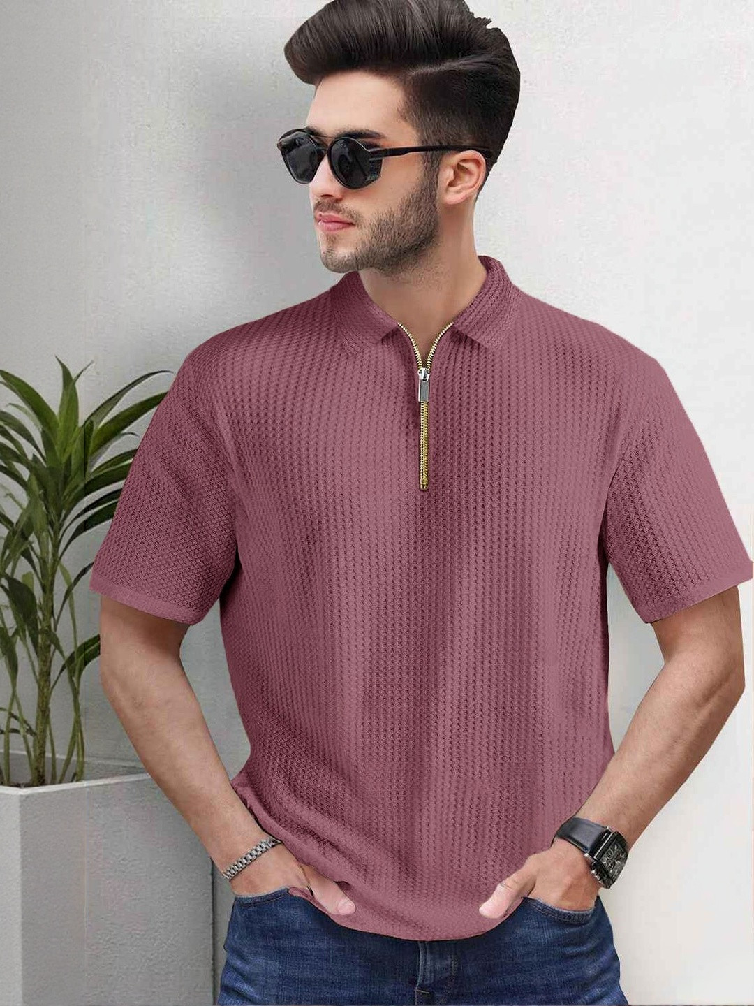 HOODLER Polo Collar Pure Cotton T-shirt