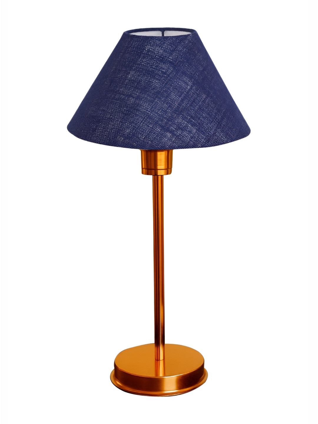 Devansh Blue & Copper Frustum Shaped Steel Table Lamp With Shade