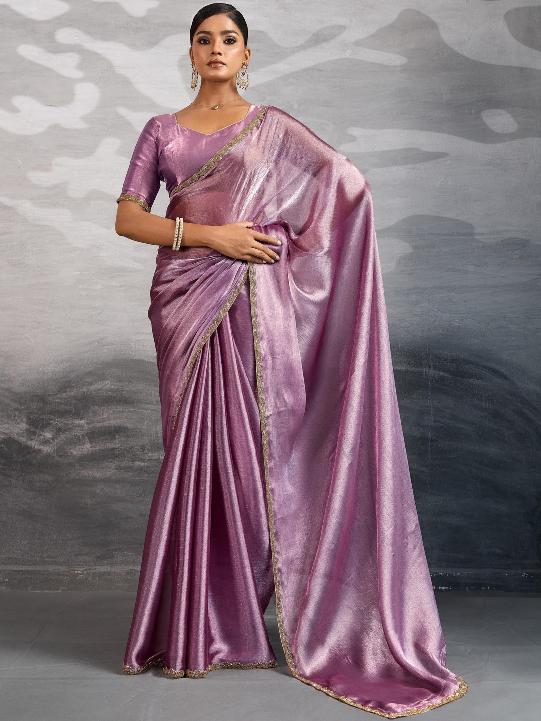 MAHALASA Embellished Scallop Beads and Stones Saree