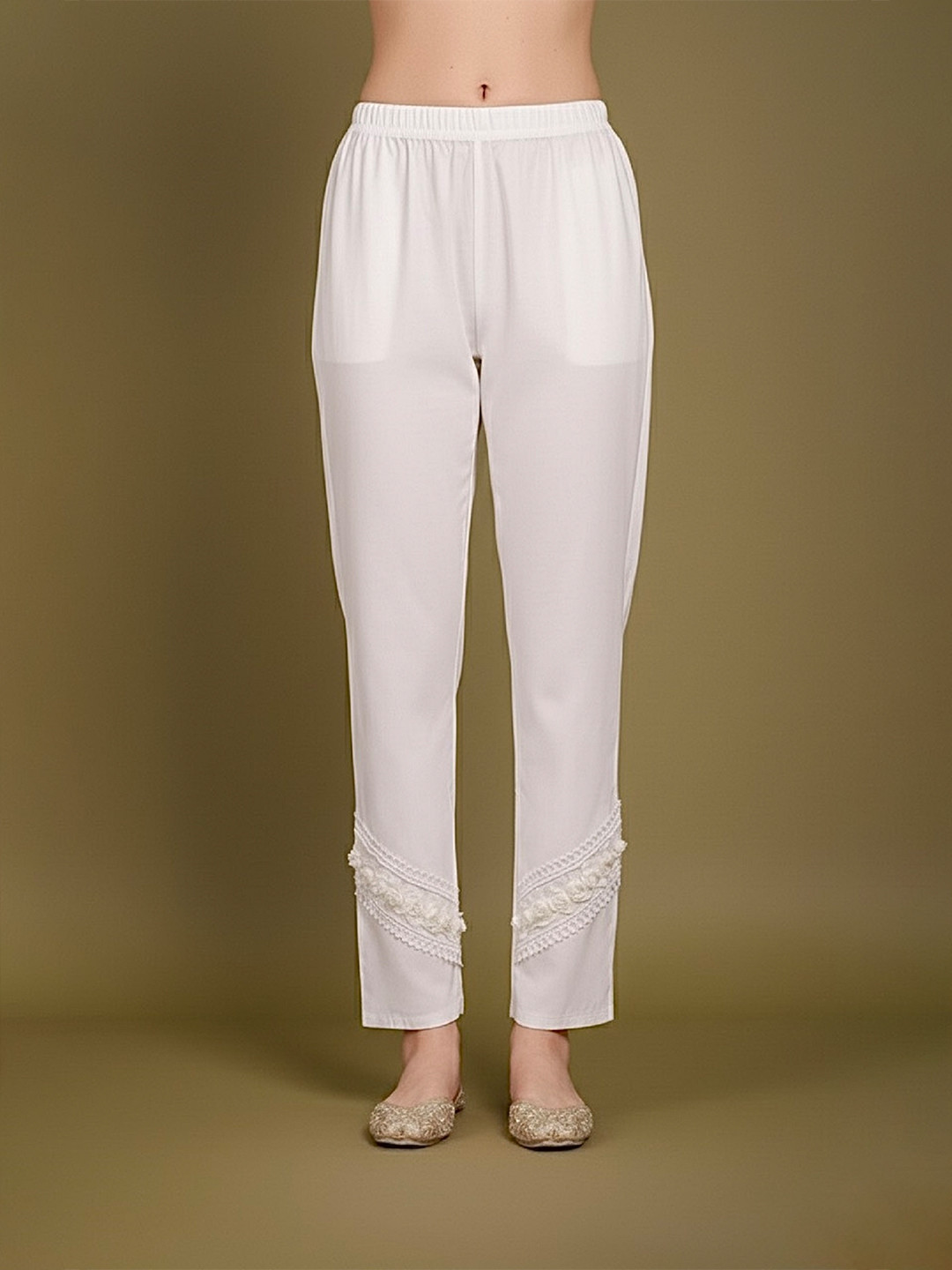 TRUE SISTERS Women Embellished Regular Fit Mid-Rise Classic Trousers