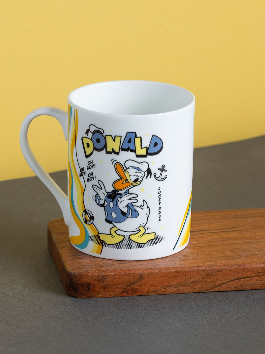 CLAY CRAFT Official Disney Mug Donald Duck Print Fine Ceramic Coffee Mug,- 360 Ml