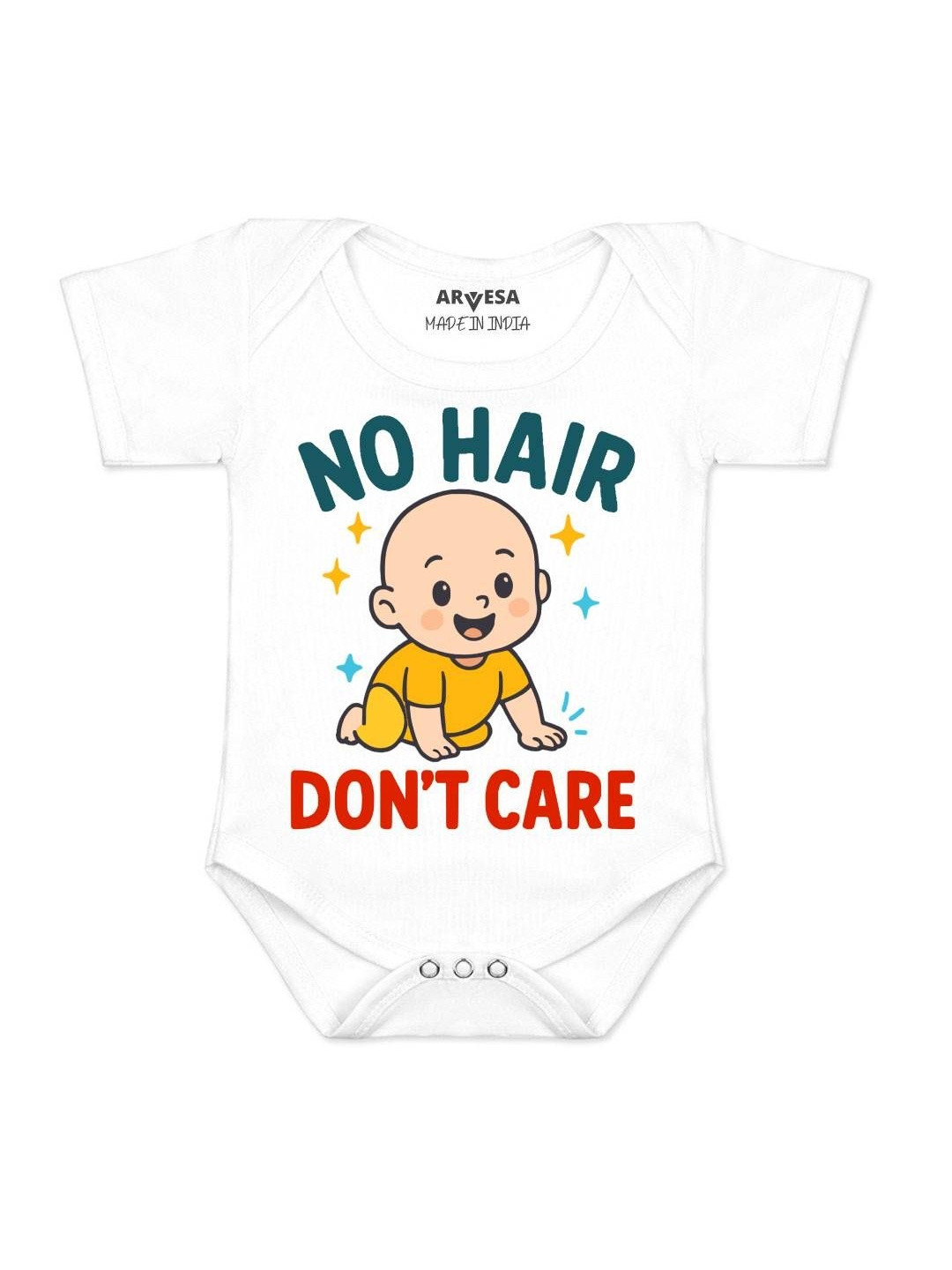 No Hair Dont Care Printed Romper