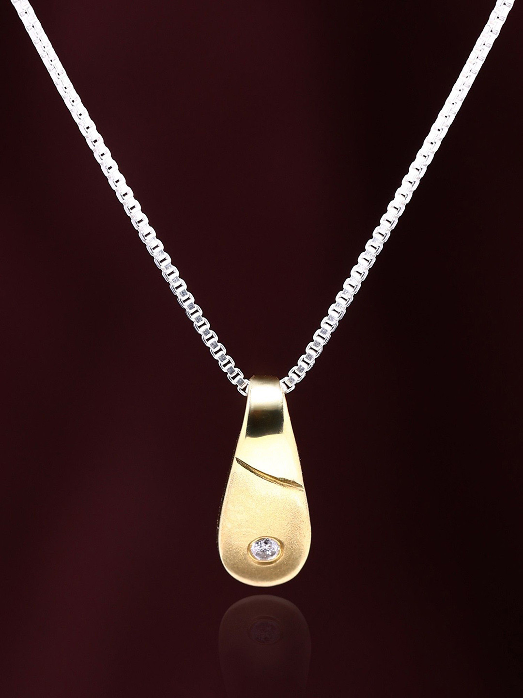 Exotic India Women 18k Gold Plated Diamond Pendant