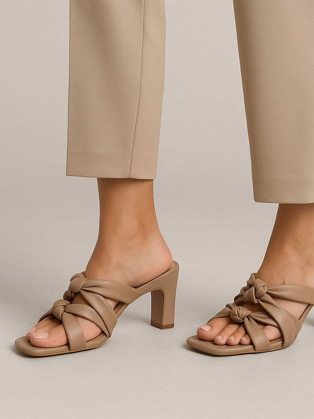 CHAAL CHALAN Melody Beige Block Heels