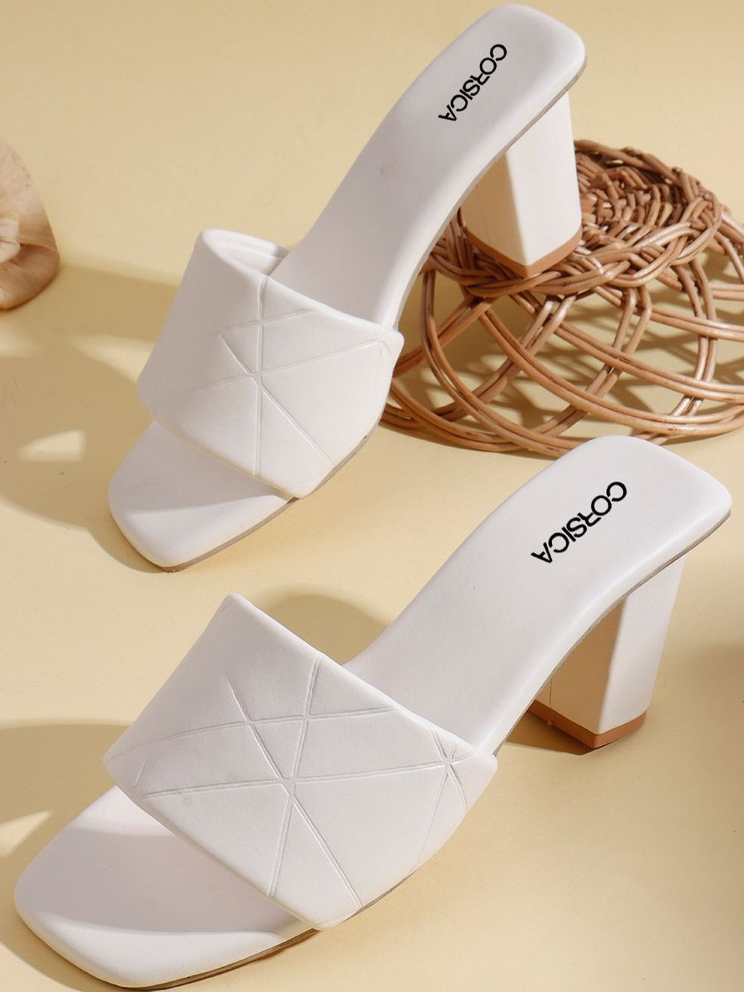 CORSICA Women Solid Block Heels Open Back Sandals