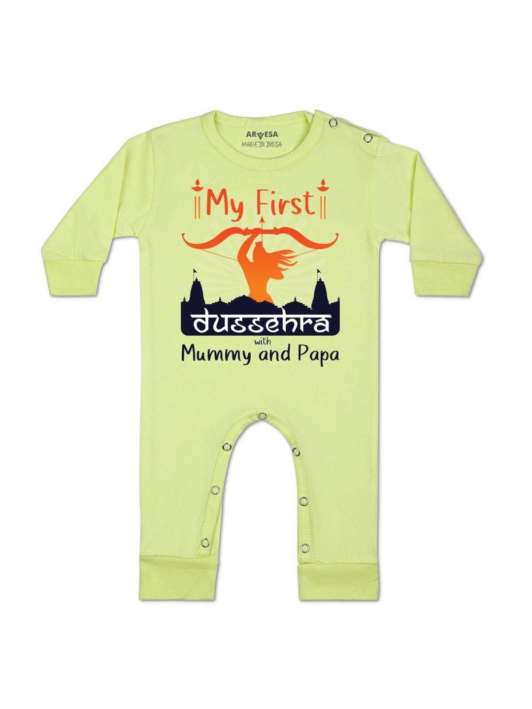 Arvesa Kids Printed Round Neck Full Neck Cotton Rompers