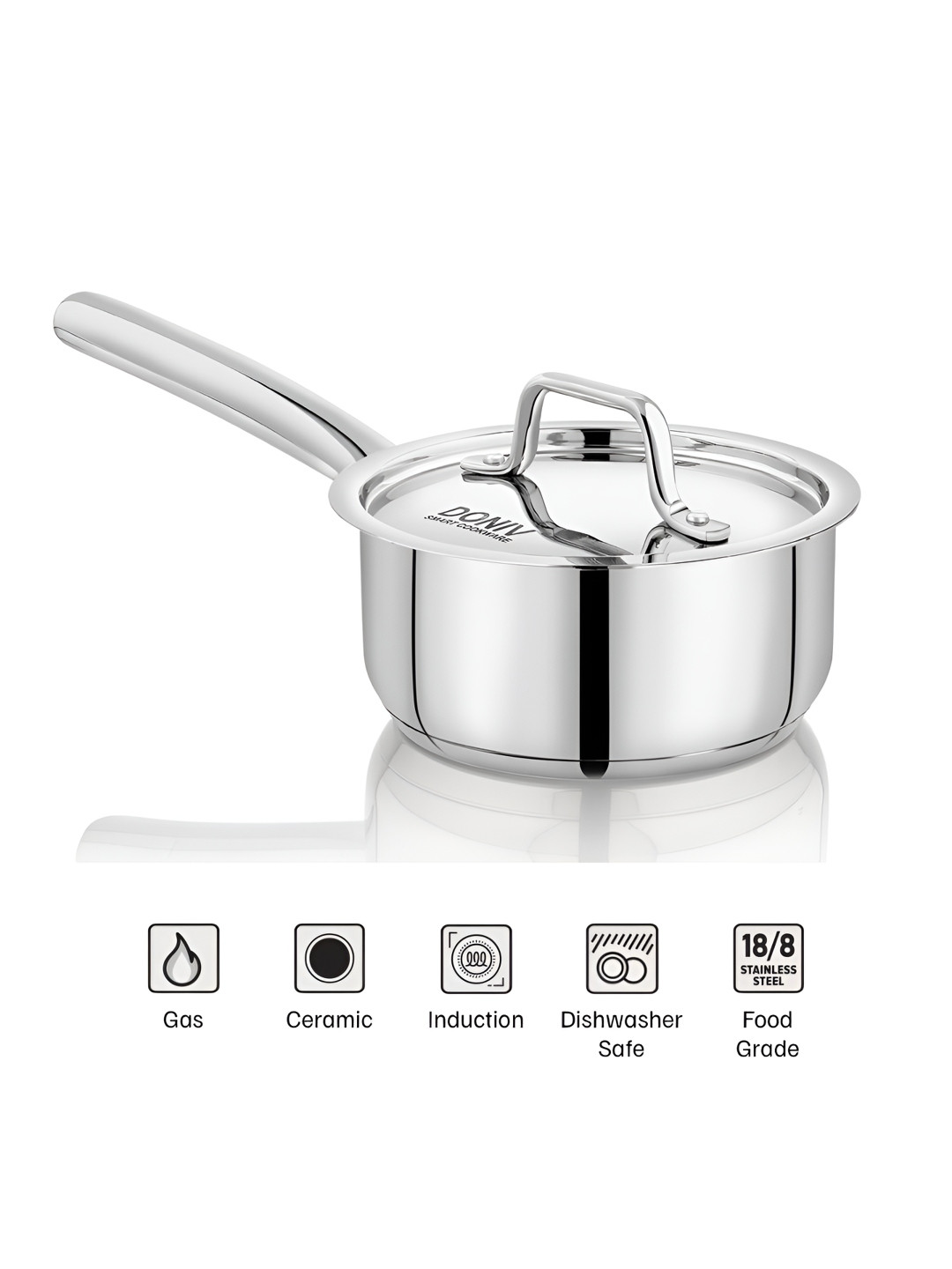 Myntra Elegant Homes X DONIV Stainless Steel Bottom Sauce Pan 2.2 L