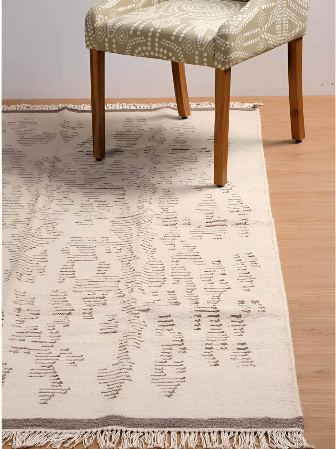 FREEDOM TREE Beige & Brown Varkala Printed Cotton Floor Mat